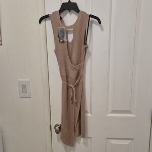Elegant Tan Sleeveless Dress Bebe Size S